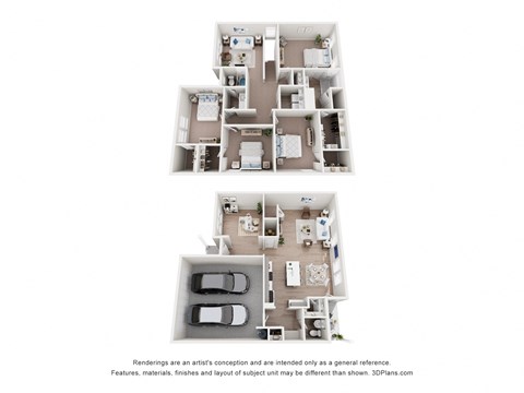 Floor plan for 4 beds, 2.5 baths, 2256 sqft